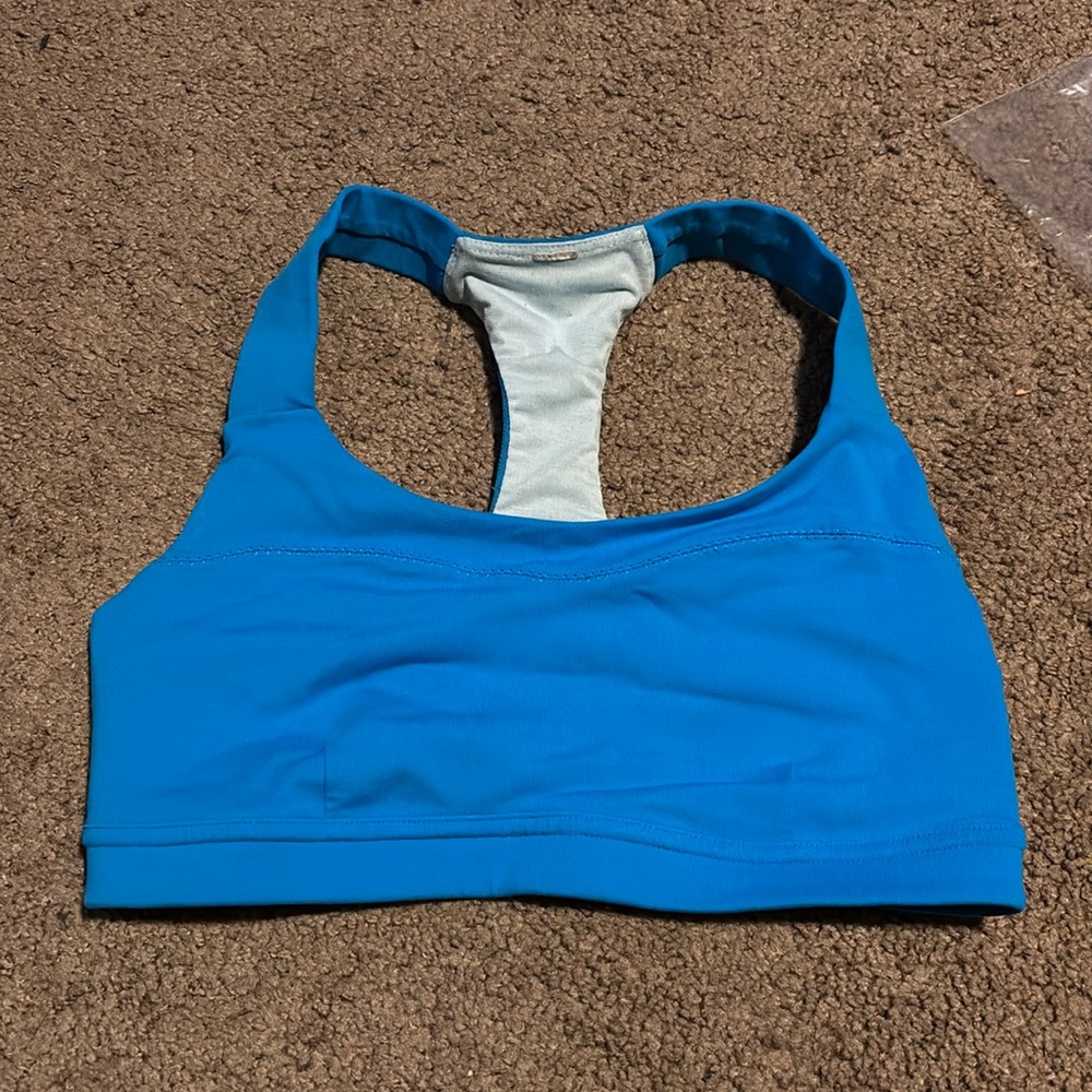 Blue lululemon sports bra